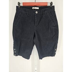 Gloria Vanderbilt Women's Black Mid Rise Button Closer Bermuda Shorts Size 4